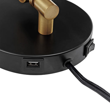 Lisa 18" Swing Arm Modern Midcentury Iron USB Charging Port LED Sconce - JONATHAN Y
